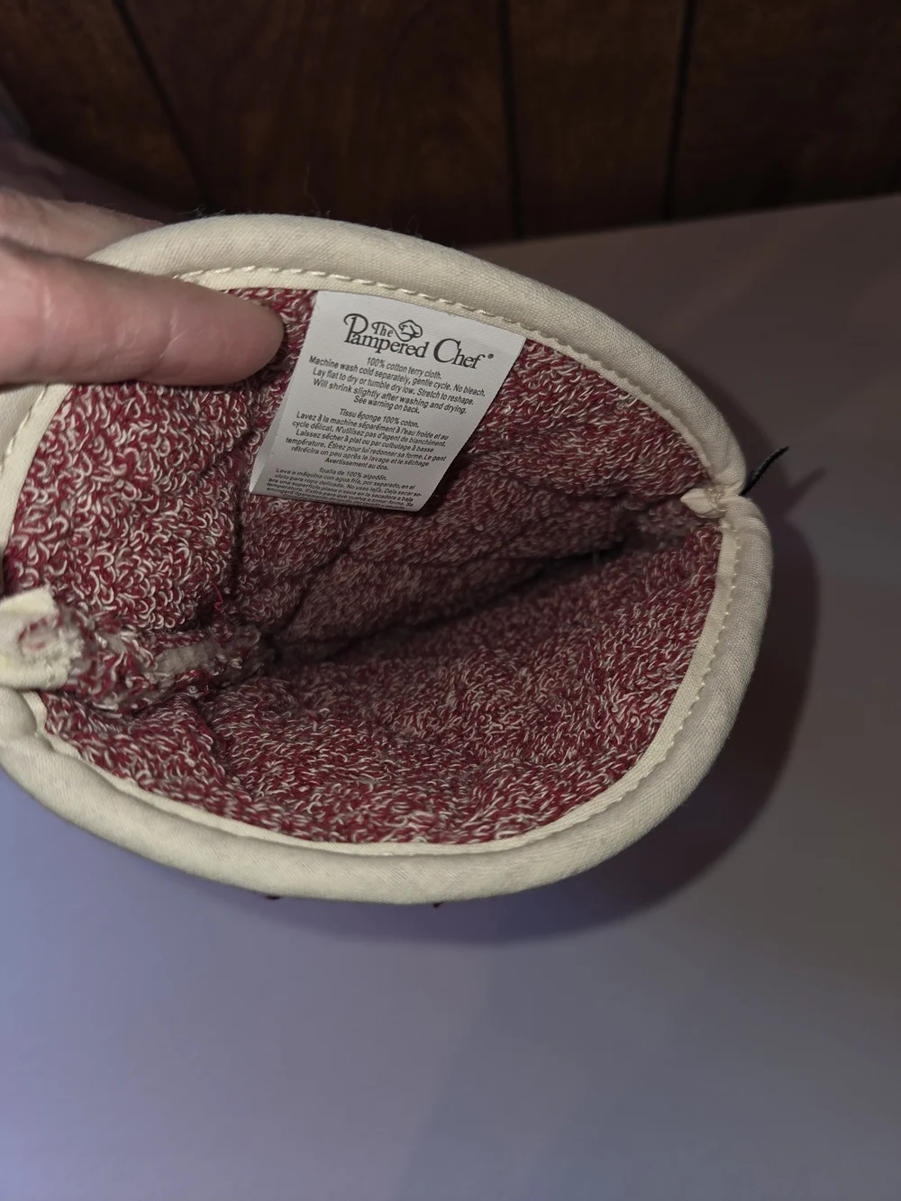 Pampered Chef Quilted Rose Pink Oven Mitt